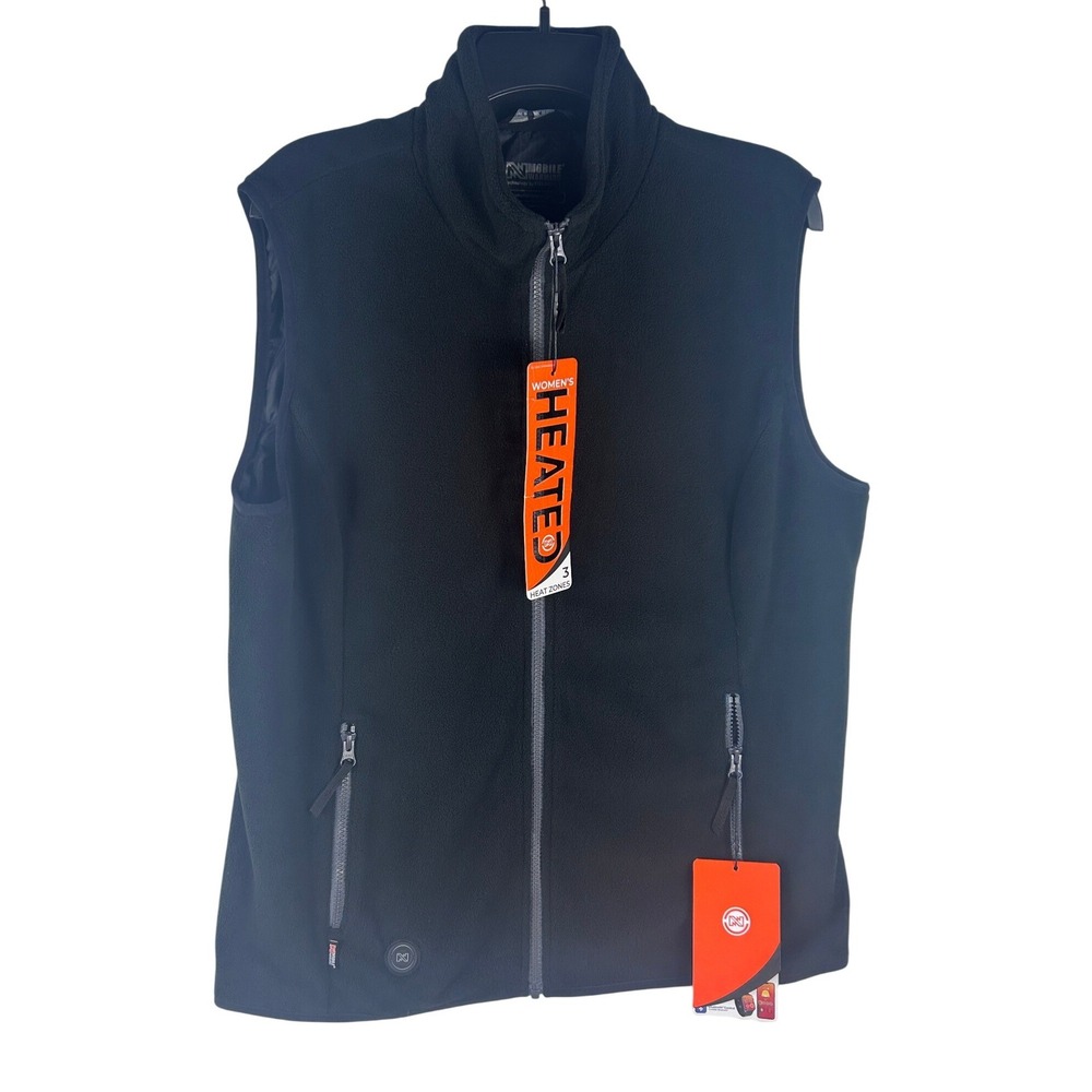 Mobile Warming Fieldsheer Trek Heated Vest Womens XL Black Fleece MWWV18 NWT